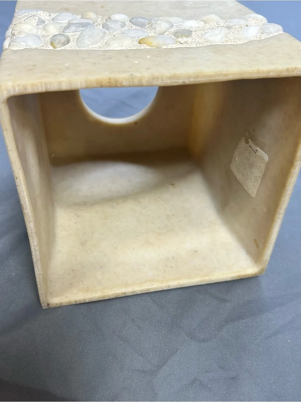 Veratex Really Stone Beige Square Tissue Box Cover Heavy Natural Bathroom Decor
